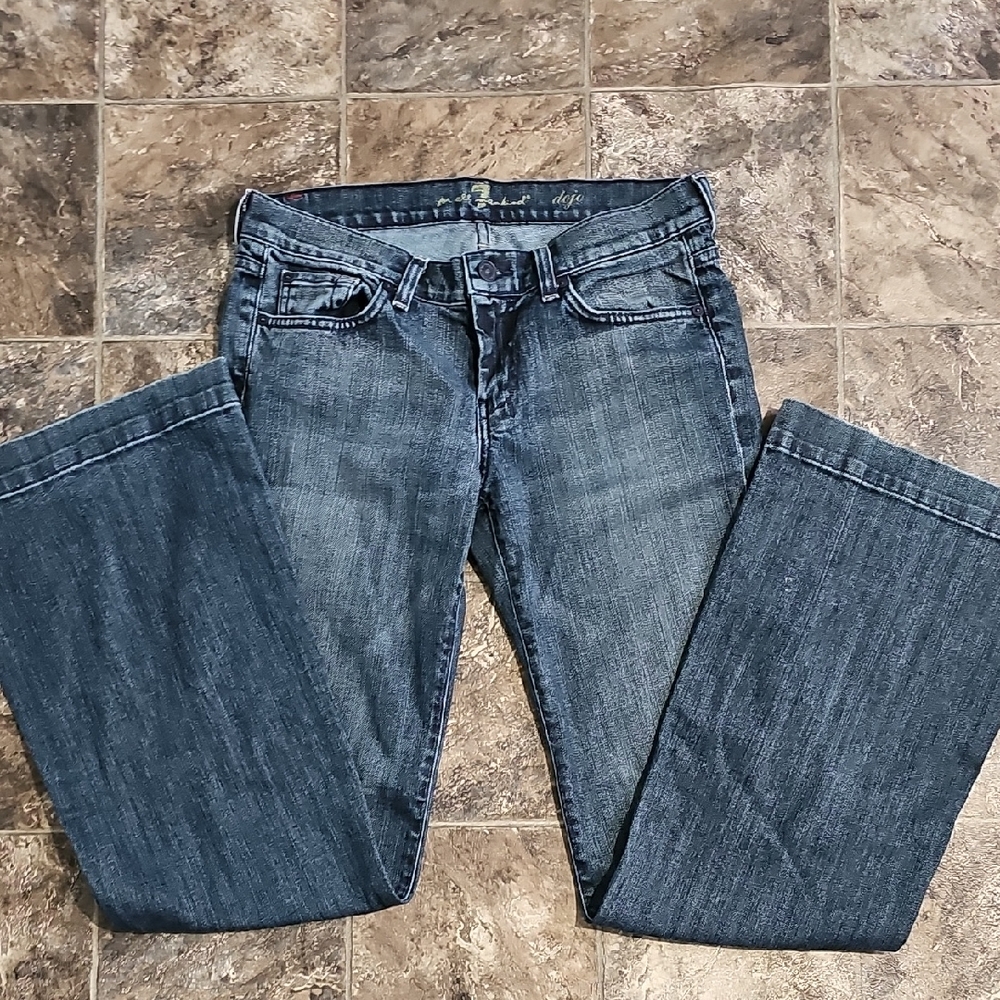 7 For All Mankind Dark Blue Flare Jeans